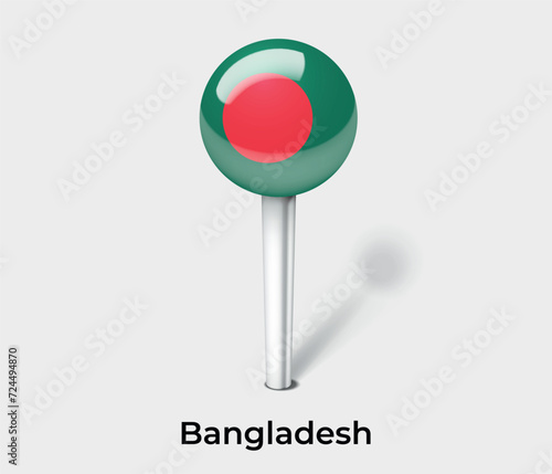 Bangladesh country flag pin map marker © Kuemin