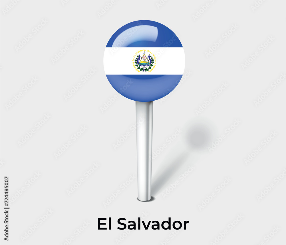 El Salvador country flag pin map marker El Salvador country flag pin map marker