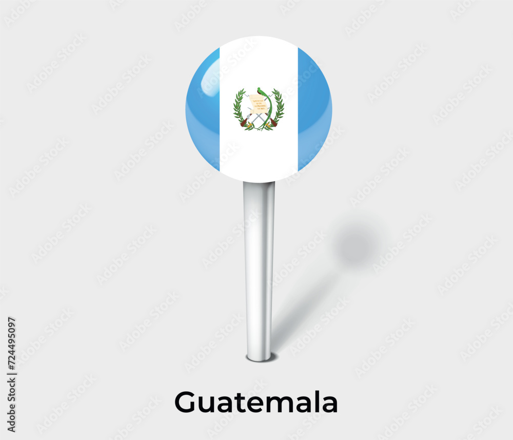 Guatemala country flag pin map marker Guatemala country flag pin map marker