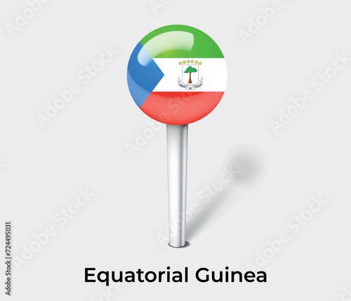 Equatorial Guinea country flag pin map marker