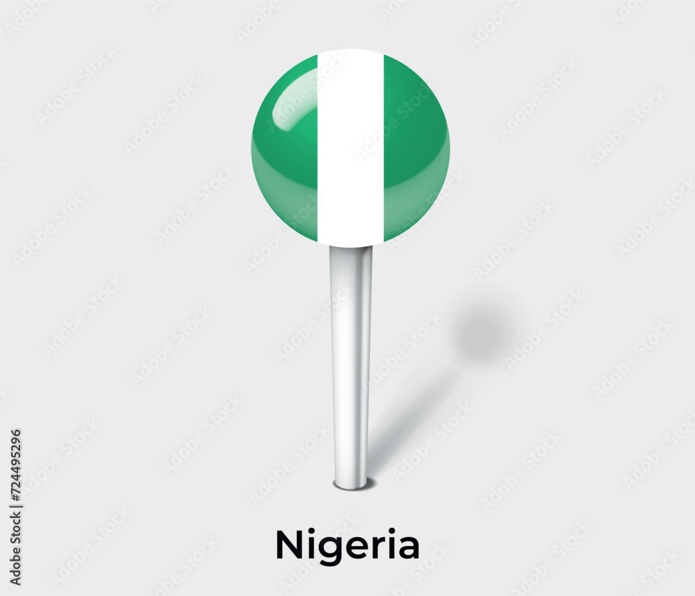 Nigeria country flag pin map marker Nigeria country flag pin map marker