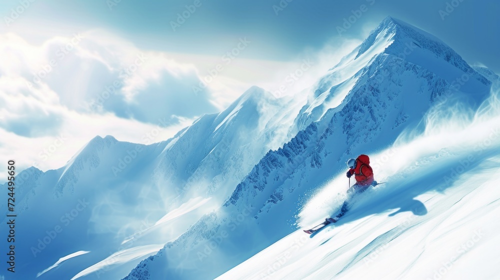 Beautiful background for snowboarding advertising