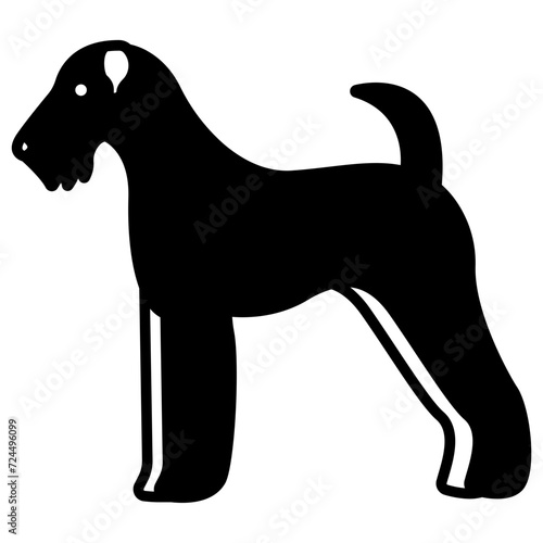Airedale Dog glyph and line vector illustration