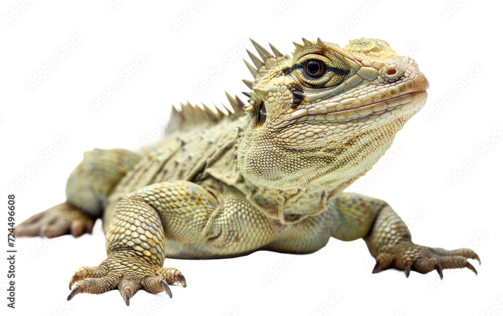 Exploring the Enigmatic World of the Tuatara Isolated on Transparent Background.