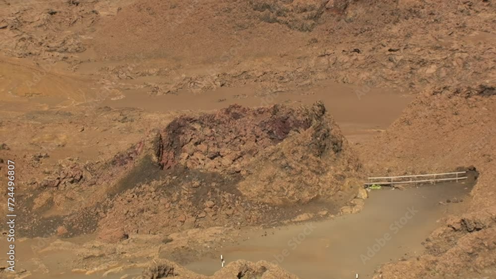 Geyser in Galapagos Islands ecosystem. Intense heat of geysers creates