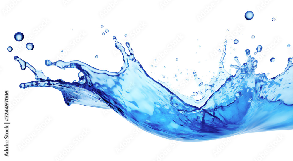 Blue water splash isolated 