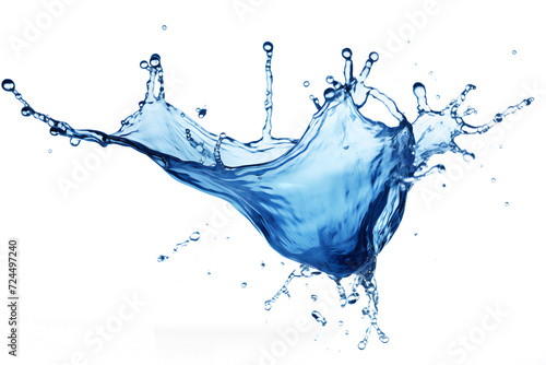 Blue water splash isolated 