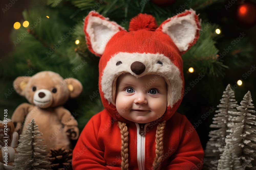 Cute Christmas Critters: Dress the baby in clothes featuring adorable Christmas animals and set up a woodland scene. Baby fashion christmas. Cute Christmas Critters: Dress the baby in clothes featuring adorable Christmas animals and set up a woodland scene. Baby fashion christmas.