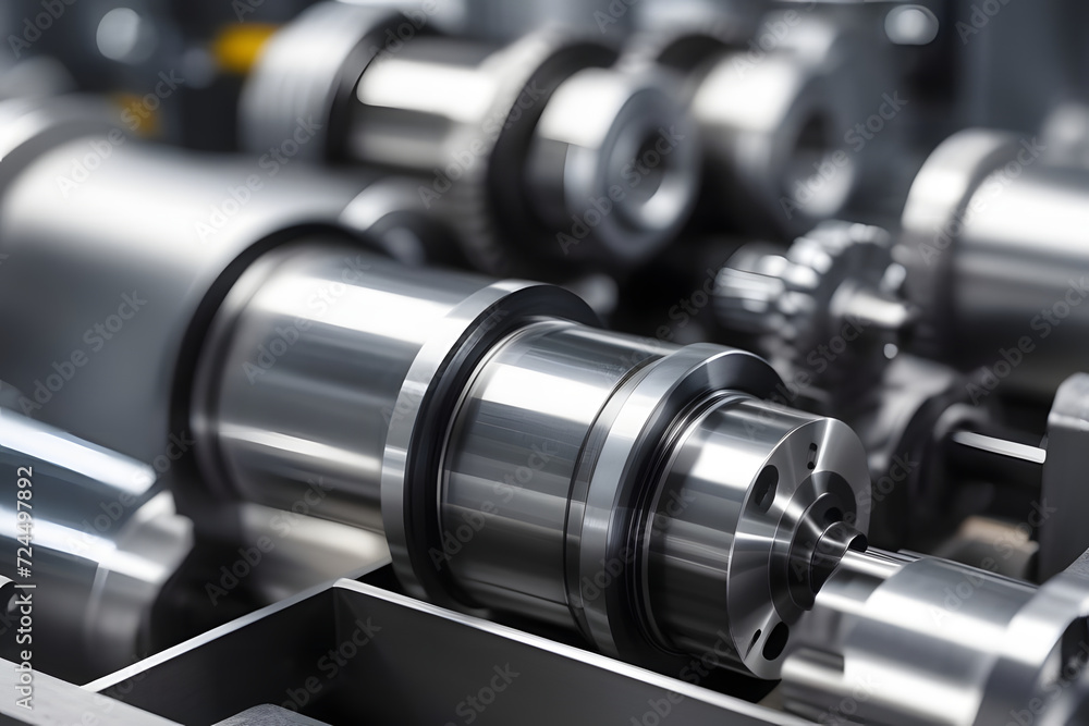 Fototapeta premium Industrial Machinery in a Modern Manufacturing Facility with Advanced Metalworking Processes