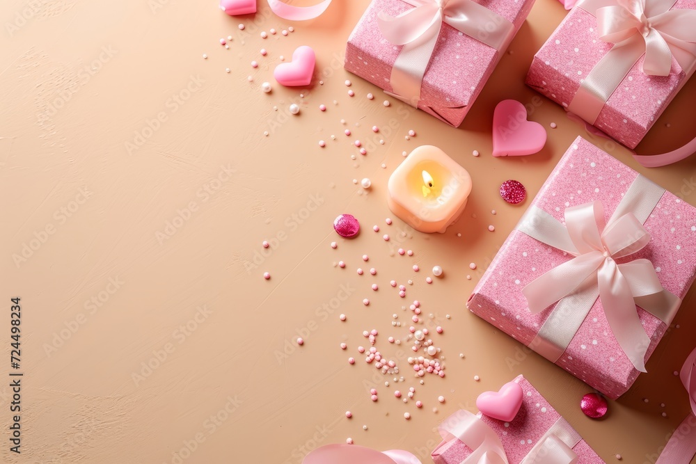 valentines day concept top view valentines day concept top view