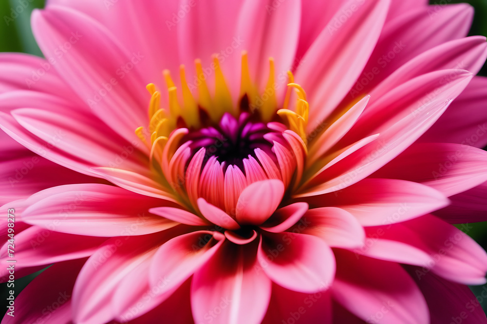 Obraz premium Stunning close-up of a vibrant pink dahlia flower in full bloom, isolated on a solid background.