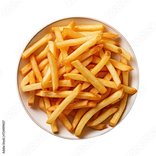 Fried potatoes isolated on transparent background