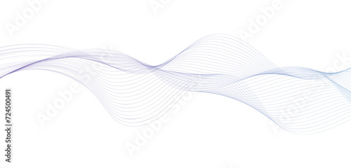 Vector wave lines smooth flowing dynamic blue purple pink gradient isolated on white background for concept of technology, digital, communication, science, music.