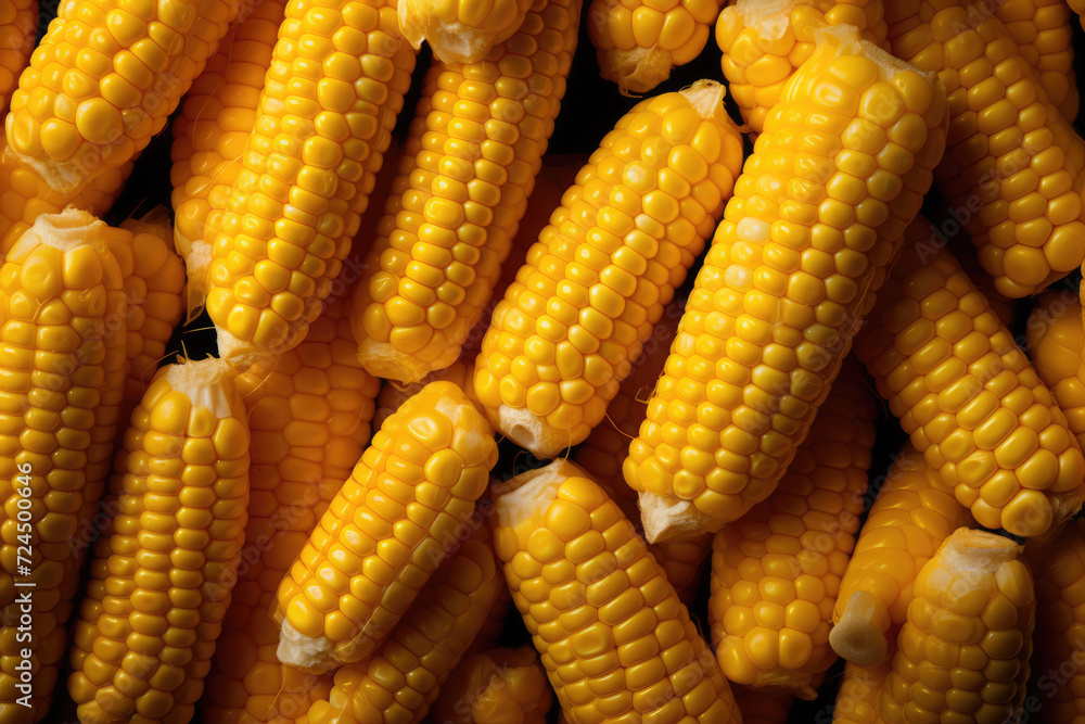 Ripe corn heads background texture Ripe corn heads background texture