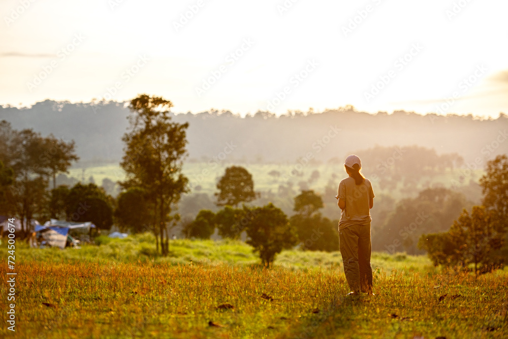 Landscape of Thung Salaeng Luang National Park Phetchabun Province Beautiful nature of sunrise and morning fog in the savannah in winter season thailand. Landscape of Thung Salaeng Luang National Park Phetchabun Province Beautiful nature of sunrise and morning fog in the savannah in winter season thailand.