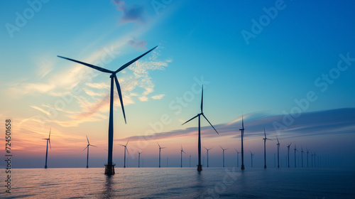 champs off-shore d'éolienne géante  photo