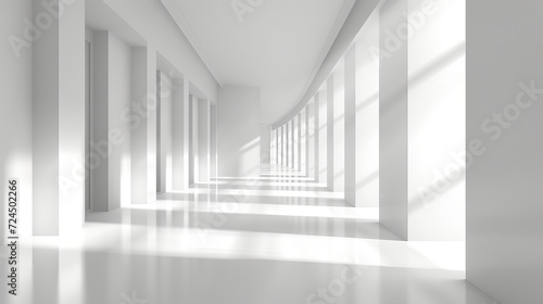 Empty modern white room with abundant natural light abstract architectural background
