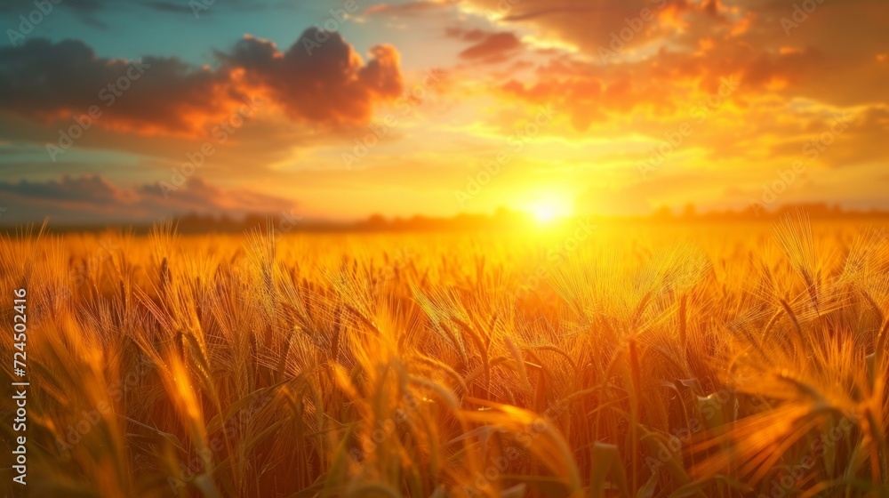 Beautiful corn field at sunrise