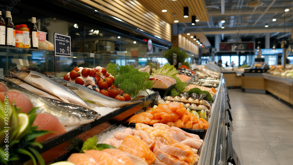 Ocean’s Bounty: The Seafood Section of a Modern Supermarket