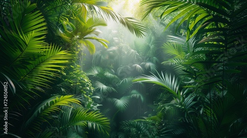 Beautiful photo of a tropical forest for a background © olegganko
