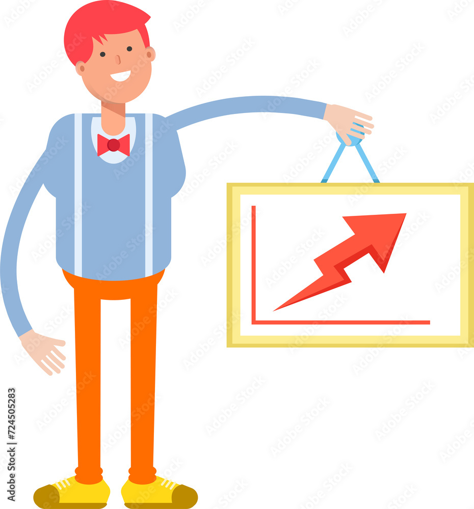Male Character Holding Arrow Chart
Male Character Holding Arrow Chart