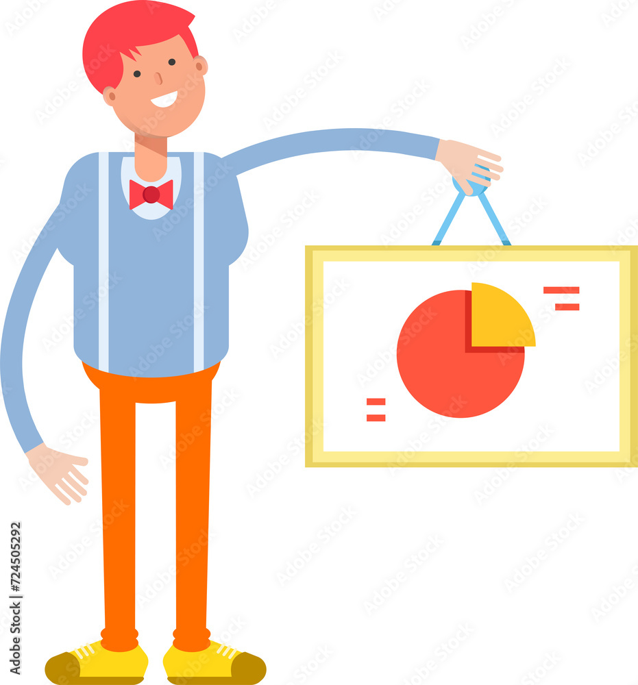 Male Character Holding Pie Chart Signage
Male Character Holding Pie Chart Signage