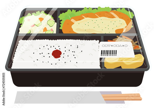 お弁当_コンビニ弁当_チキン南蛮弁当_フタ・割り箸付き