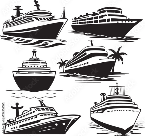 set of cruise ships