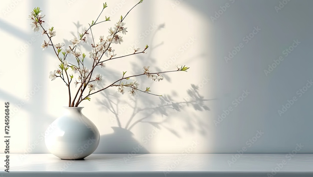 Elegant spring blossom in white vase soft light and vintage design. Stylish floral arrangement on wooden table nature inspired home decor. Minimalist interior in ceramic jug rustic background Elegant spring blossom in white vase soft light and vintage design. Stylish floral arrangement on wooden table nature inspired home decor. Minimalist interior in ceramic jug rustic background