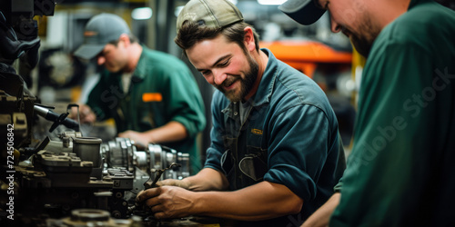 Farm Equipment Mechanic Expertly Diagnosing and Repairing Machinery like Tractors and Harvesters. © Bartek