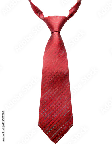 Red necktie isolated on transparent background.