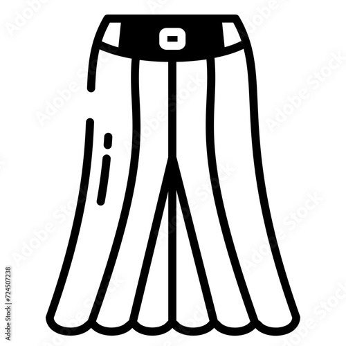 Cowl Skirt  glyph and line vector illustration