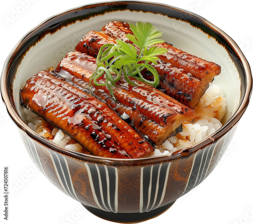 Eel rice isolated on transparent background. PNG