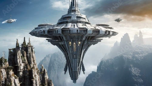 Skyborne Citadel: A Sci-Fi Saga of the Futuristic Flying Castle"