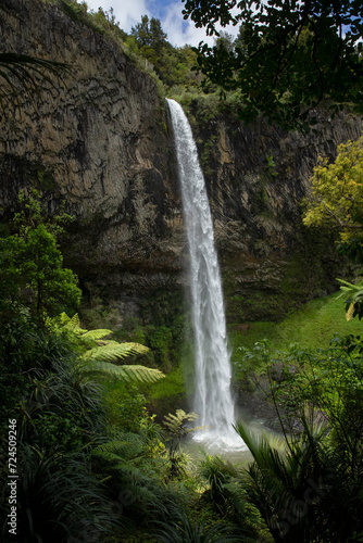 Bridal Veils Waterfall. Waikato New Zealand. Forest. Jungle. Waireinga reserve. Pakoka River photo