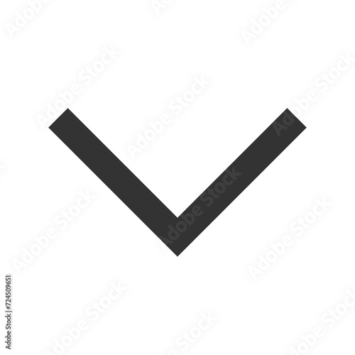 down arrow icon isolated on a white background.