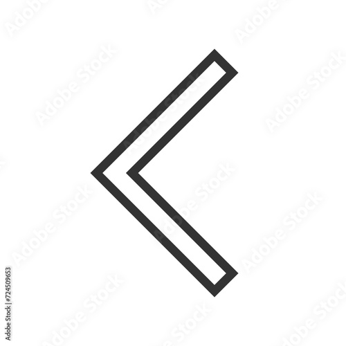 left arrow icon isolated on a white background