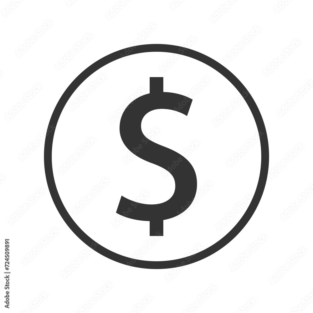 dollar vector icon. Flat dollar symbol is isolated on a white background dollar vector icon. Flat dollar symbol is isolated on a white background
