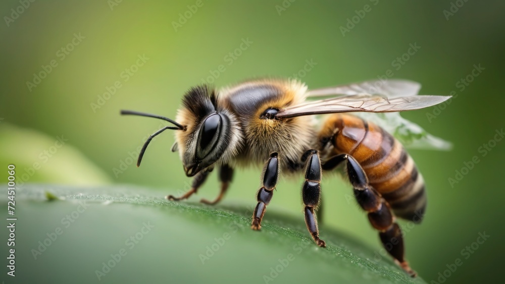 A bee in close up photo