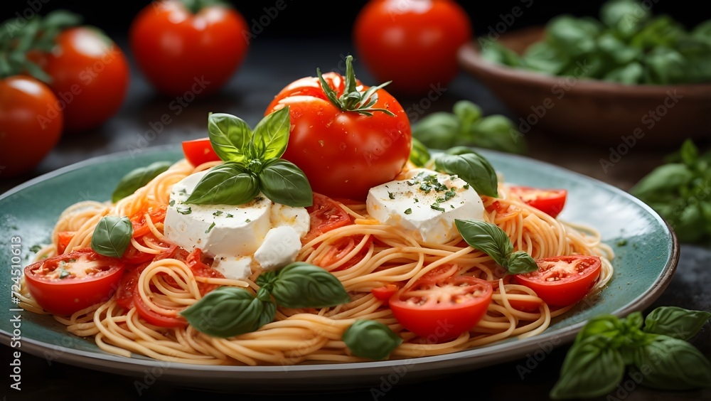 Spaghettis aux couleurs rouge blanc vert