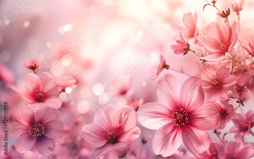 Beautiful Pink flowers background © AZ Studio
