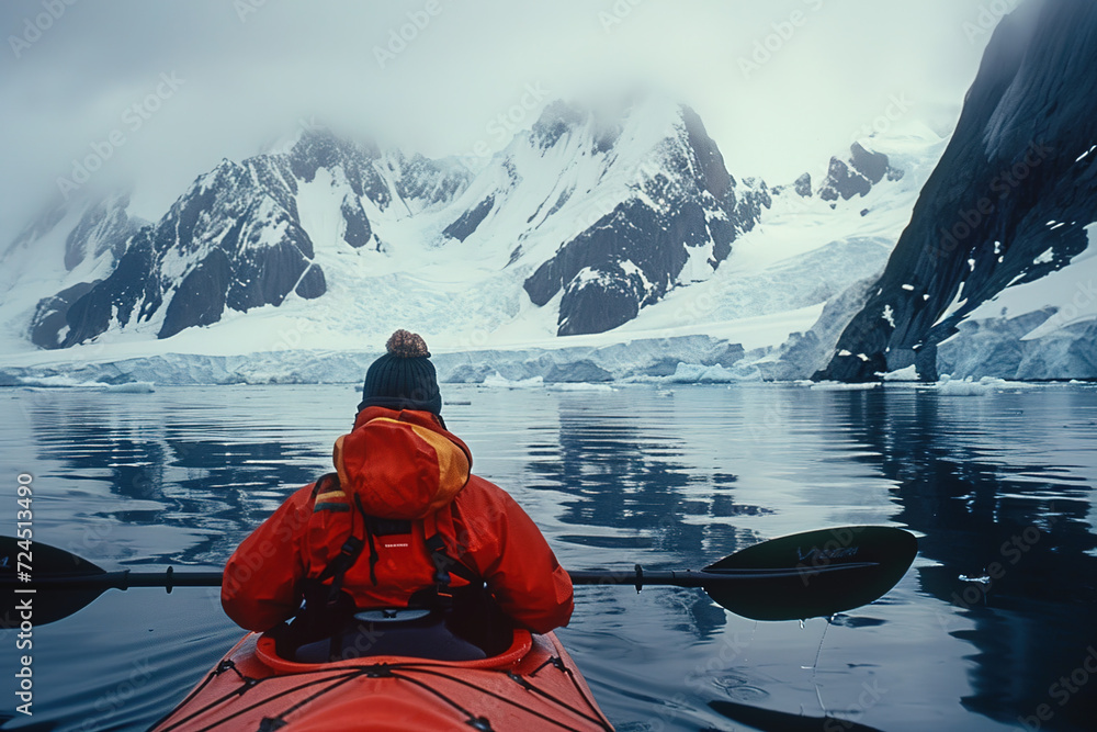 Kayaking at the North Pole, generative ai
