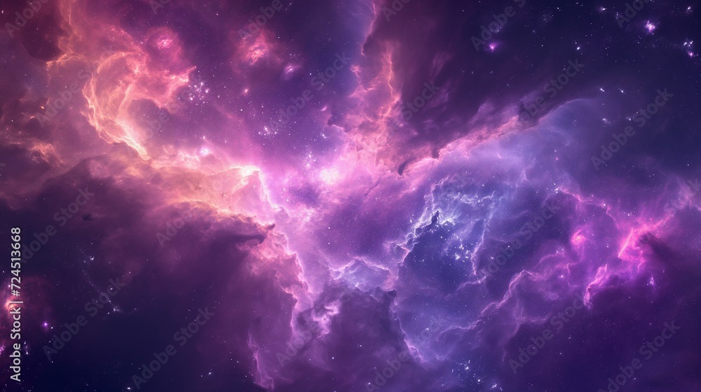 Fototapeta premium Nebulous Dreams: Enchanting Space Background in Soft Purple and Blue Hues
