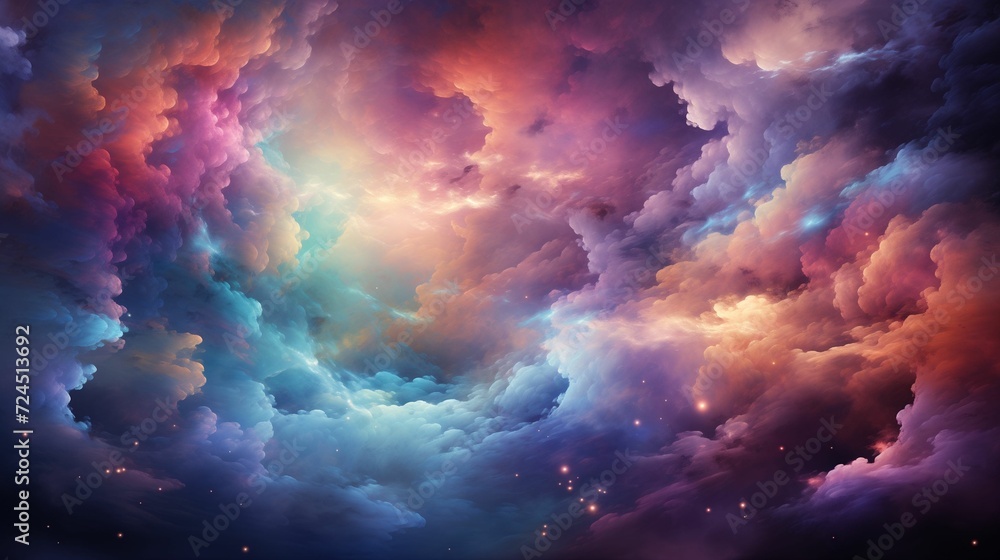 Cosmic Swirls: Enigmatic Space Background in Soft Purple and Blue Hues