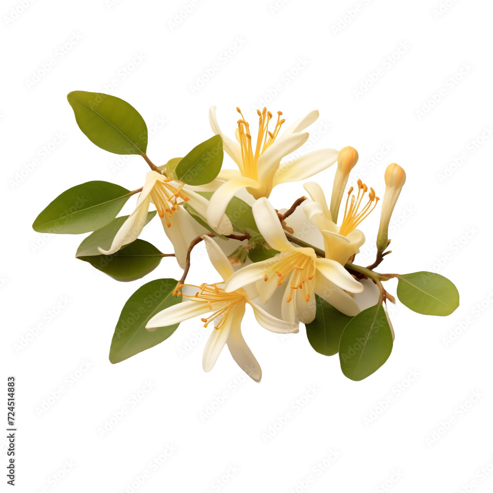 Obraz premium Honeysuckle flower isolated on transparent background
