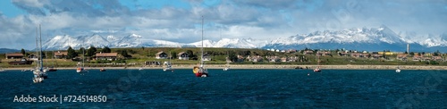 Panoramic view of the western side of the harbor of Ushuaia, Tierra del Fuego, Argentina © Luis