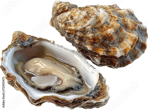 Oyster isolated on transparent background. PNG