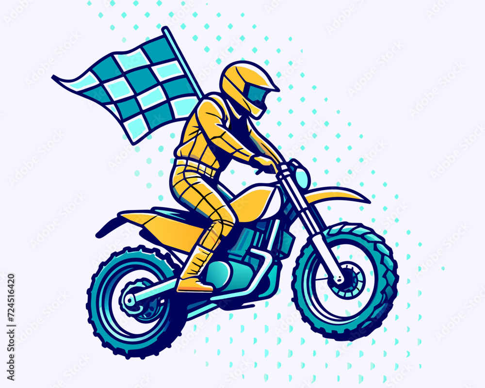 motor cross and flag start