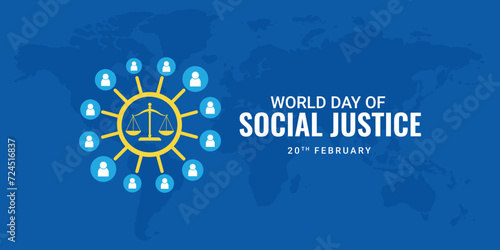 Editable design of World Social Justice Day to promote social justice, including efforts to address issues such as poverty, and gender equality. International Justice Day. Vector illustration
