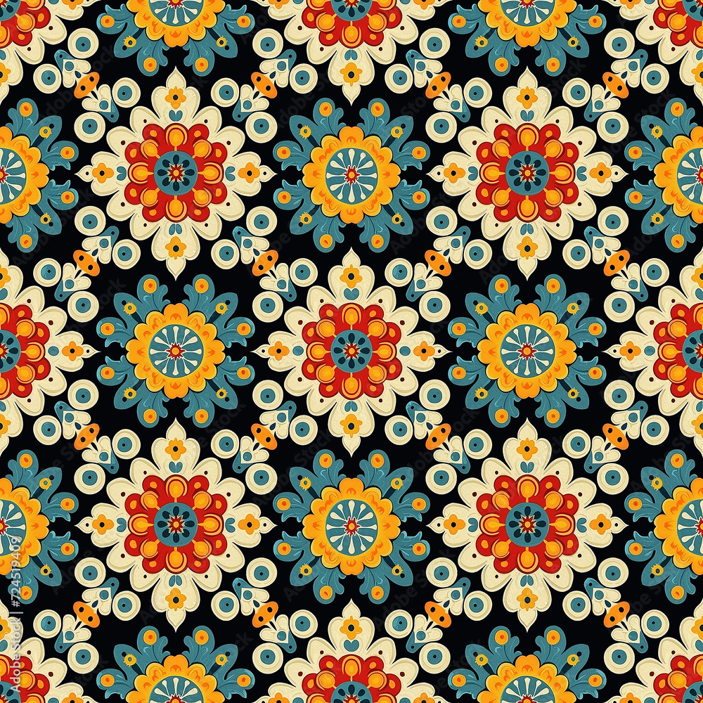 abstract indian design seamless naive pattern, tile
